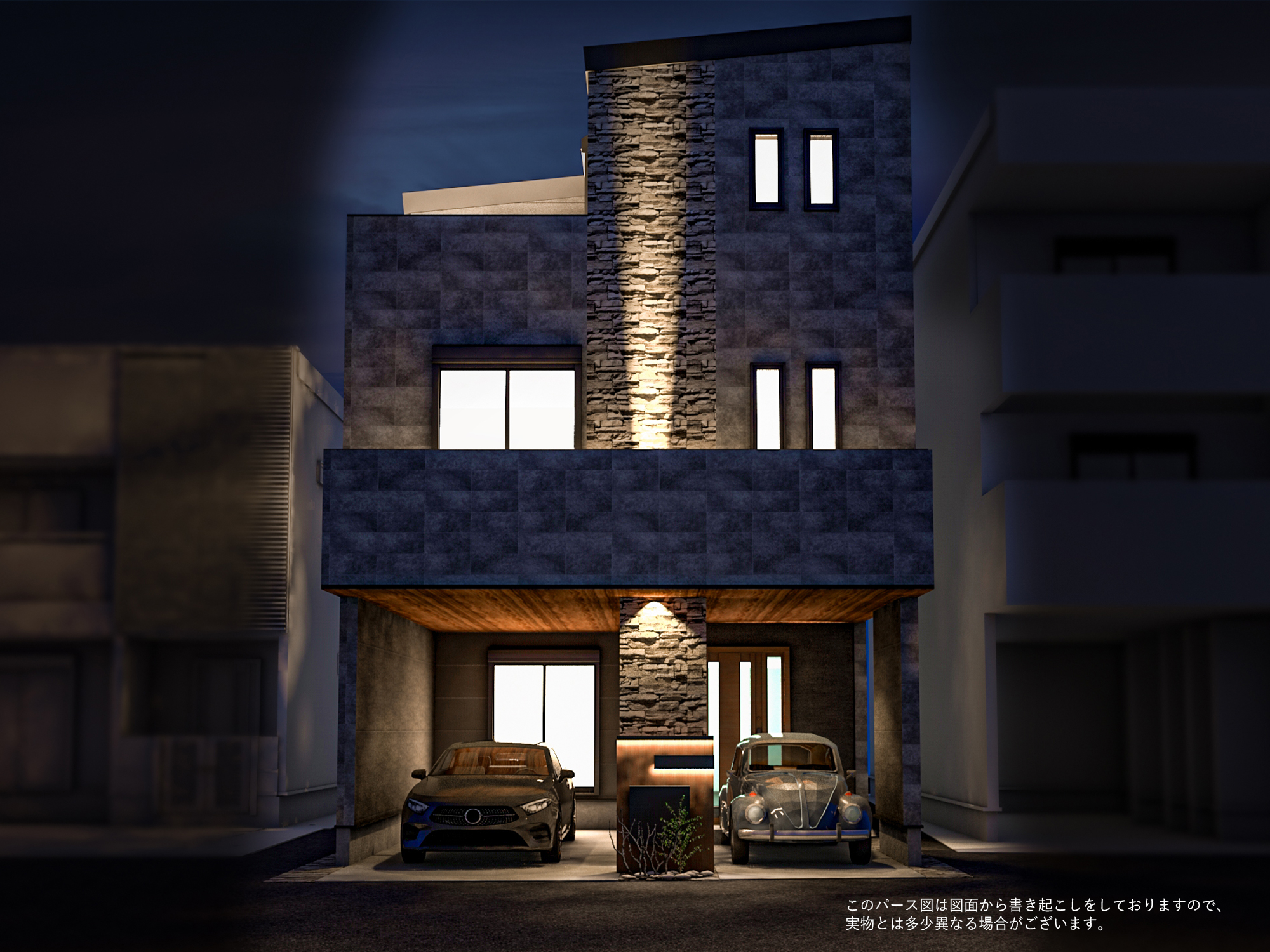 【ビッグビレッジ様】東成区東今里3丁目パース　夜